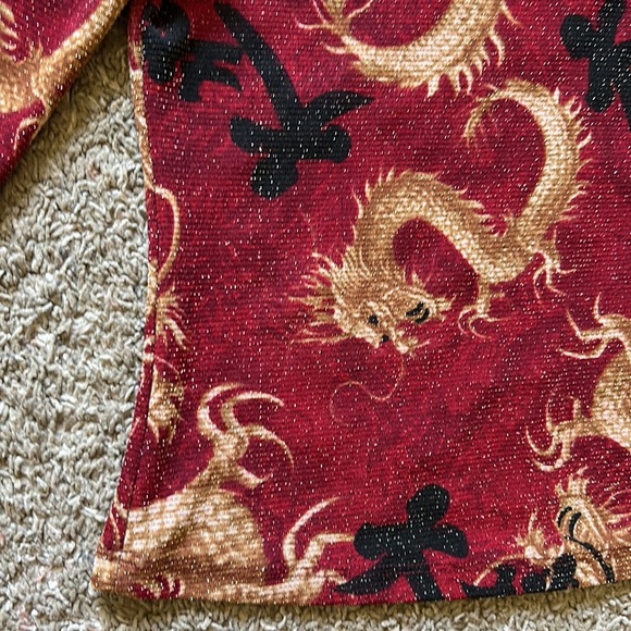 y2k red dragon blouse - Picture 3 of 4